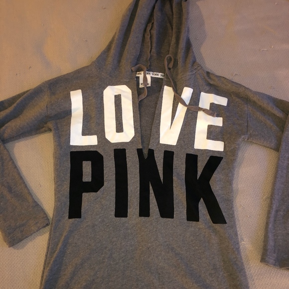 VS PINK V-Neck Tunic Hoodie - Picture 1 of 3